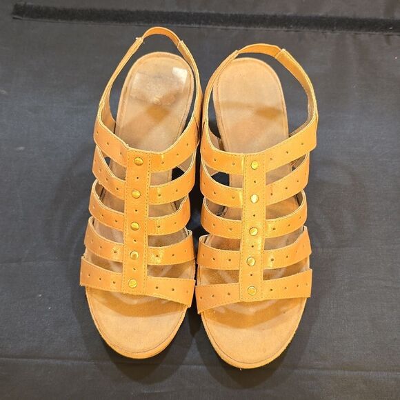 AEROSOLES FLIGHT PATH WOMEN'S CORK WEDGE STRAPPY SANDALS - Picture 1 of 14
